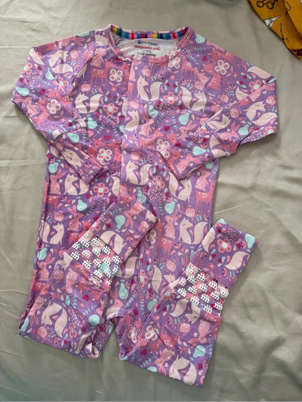 NWOT Magnetic Me Purple fox bunny Viscose(Bamboo) convertible footies- 12-18M